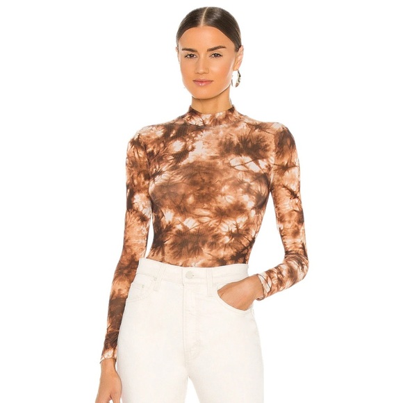 h:ours Monroe Bodysuit - Brown Tie Dye - Picture 3 of 10